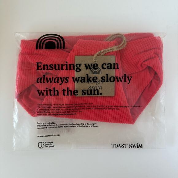 NWT Free People x Toast Signature Low Rise Hipster Bottom in Fire Coral Rib Med - Picture 8 of 12